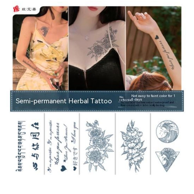 Herbal Wallpaper - Herbal Tattoo Stickers Creative Semi-permanent English
