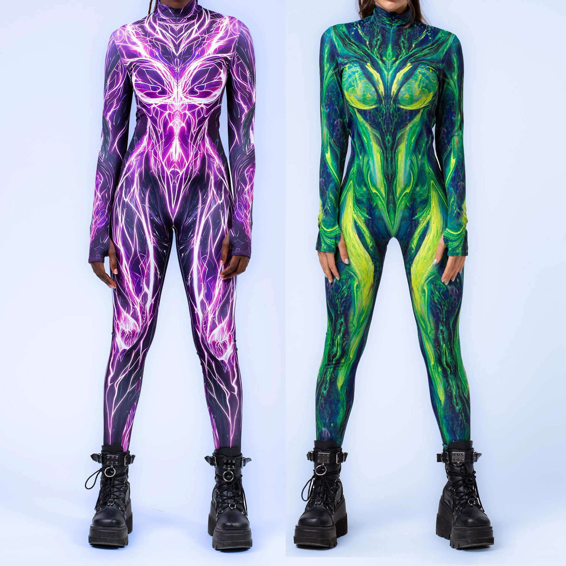 Women Cool Cyber Cosplay Jumps - Herbal Yoga 评论和价格
