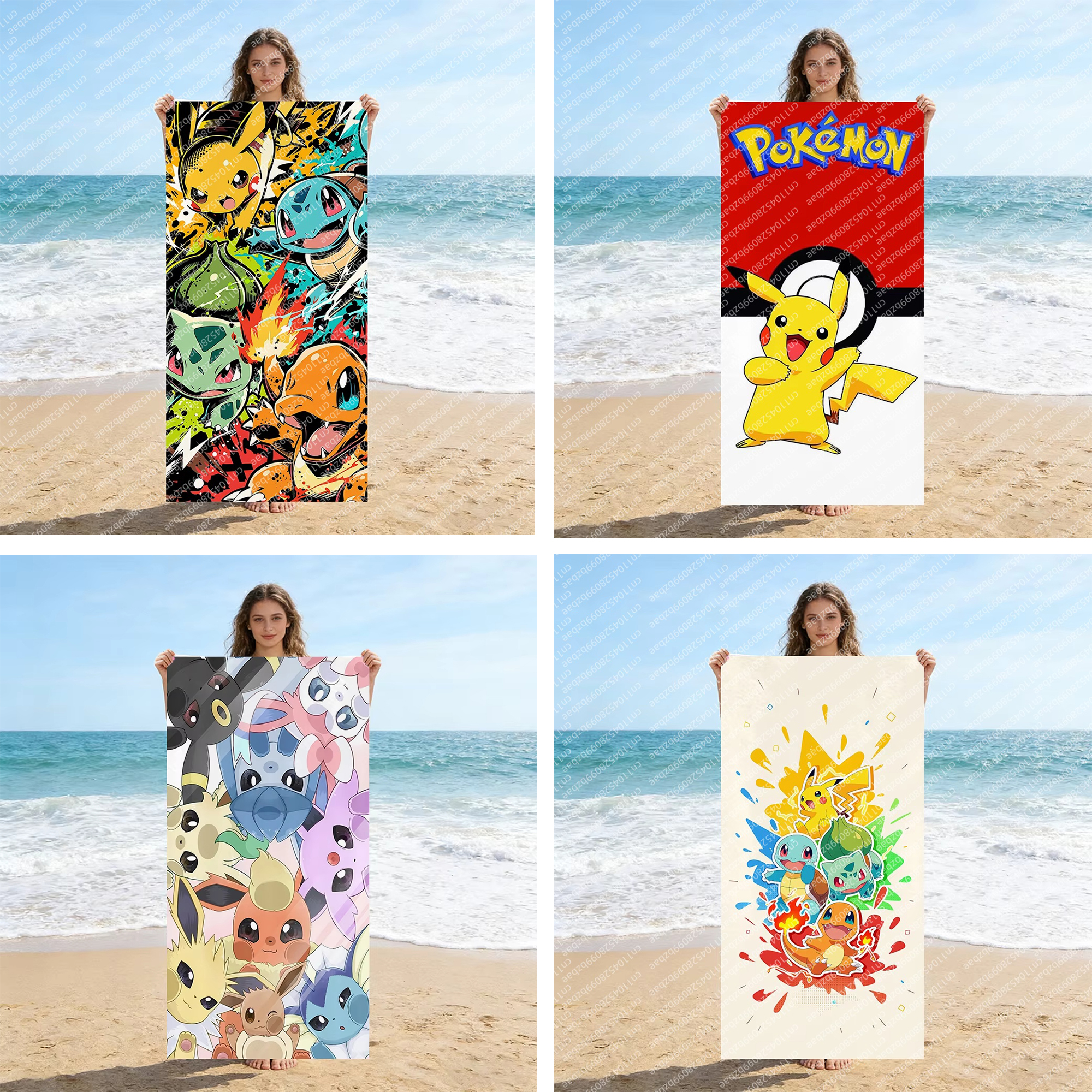 Cute Pokemon Beach Towel Quick - Herbal Yoga 评论和价格